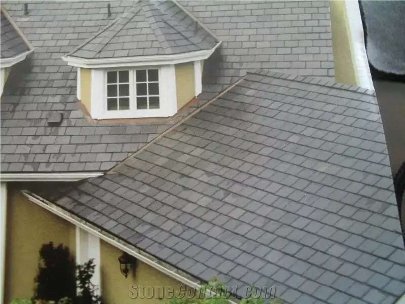 China Natural Split Surface Slate Floor Tile Black Stone