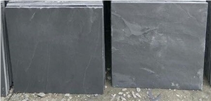 China Natural Split Surface Slate Floor Tile Black Stone