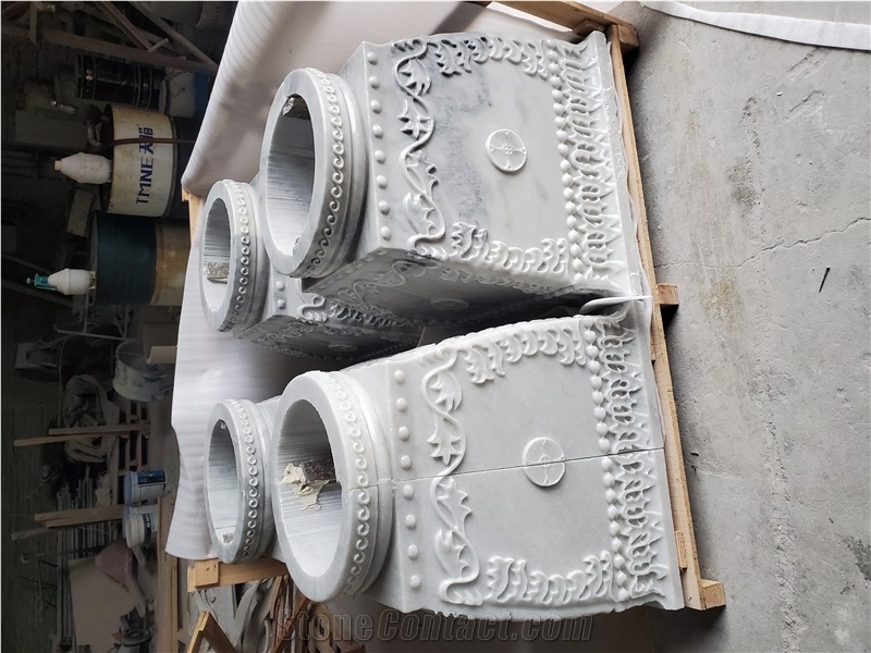 Church Interior White Marble Column For Project