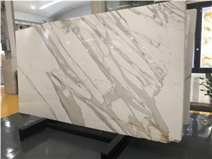Gold Calacatta Marble Polished Natural Slab Tile