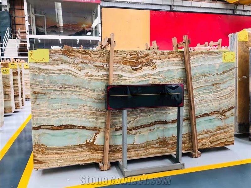 Green Jade Onyx Luxury Polished Slab Tile