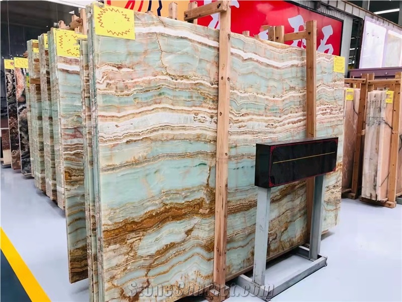 Green Jade Onyx Luxury Polished Slab Tile