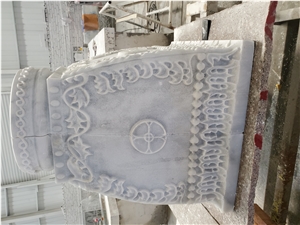 Guangxi White Marble Design Carved Column For Church