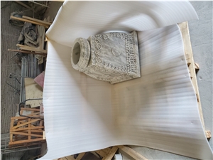Guangxi White Marble Design Carved Column For Church