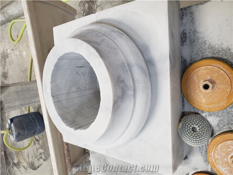 Guangxi White Marble Design Carved Column For Church