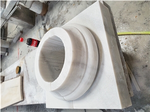Guangxi White Marble Design Carved Column For Church
