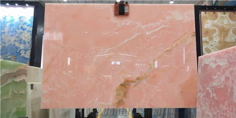 High Quality Pink Onyx Polished For Background Wall