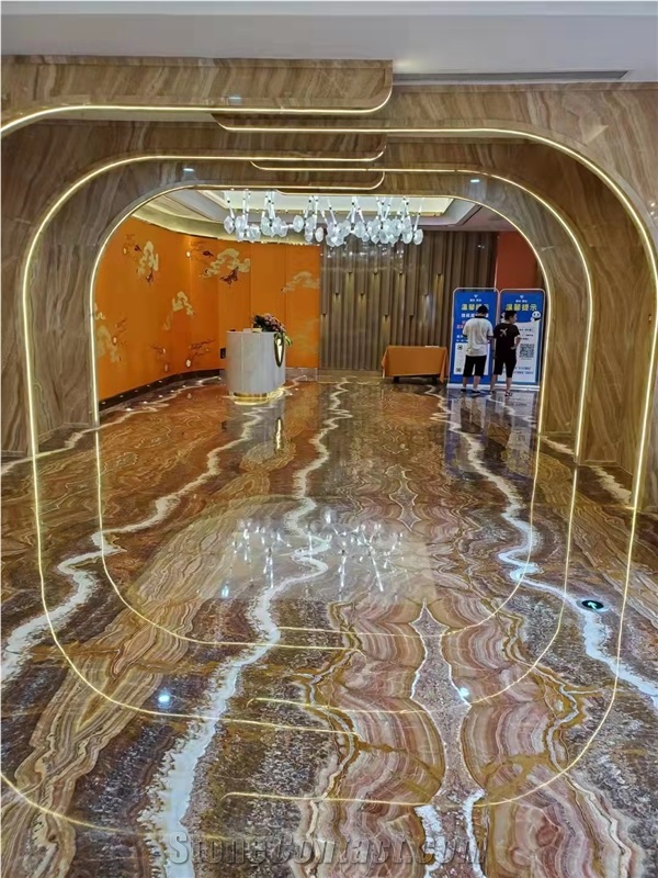Iran Brown Tiger Onyx Luxury Brown Onyx Slab