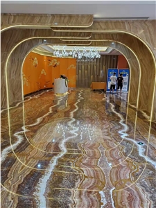 Iran Brown Tiger Onyx Luxury Brown Onyx Slab