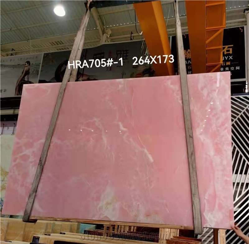 Luxury Pink Onyx Slab Indoor Design Background
