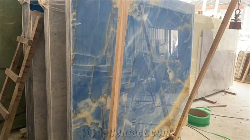 Natural Blue Onyx Luxury Polished Slab Tile