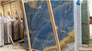 Natural Blue Onyx Luxury Polished Slab Tile