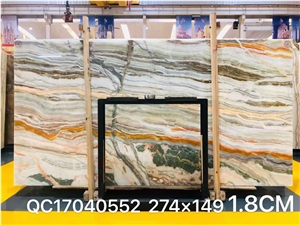 Natural Colorful Onyx Big Slab Luxury Polished Floor Tile