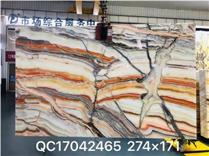 Natural Colorful Onyx Big Slab Luxury Polished Floor Tile