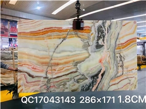 Natural Colorful Onyx Big Slab Luxury Polished Floor Tile