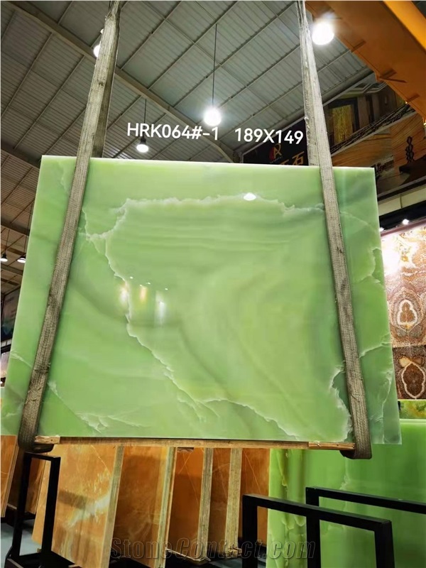 Natural Green Onyx Jade Polished Slab Tile