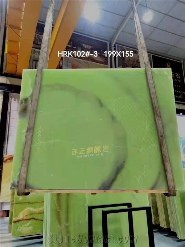 Natural Green Onyx Jade Polished Slab Tile