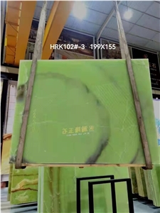 Natural Green Onyx Jade Polished Slab Tile