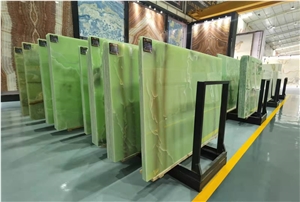 Natural Green Onyx Jade Polished Slab Tile