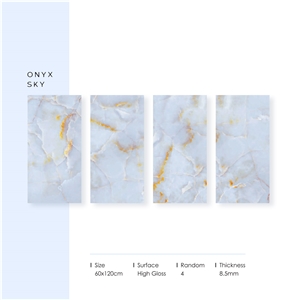 Natural Onyx Sky Blue Polished Slab Floor Tile