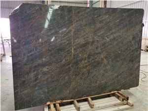 Natural Polished Black With Gold Vein Marble Slab Tile