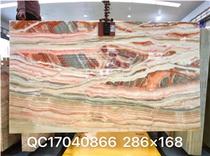 Natural Stone Big Slab Interior Design Rainbow Onyx