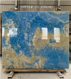 Natural Stone Blue Onyx Polished Wall Slab Tile