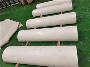 Natural White Marble High Quality Column Sculptured Carved