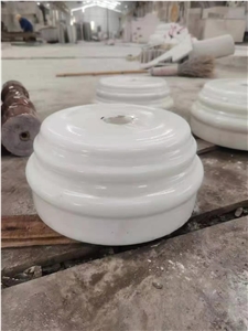Natural White Marble High Quality Column Sculptured Carved