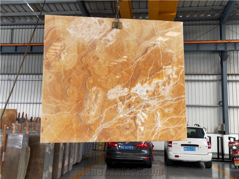 Natural Yellow Honey Onyx Jade Slab Tile
