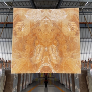 Natural Yellow Honey Onyx Jade Slab Tile