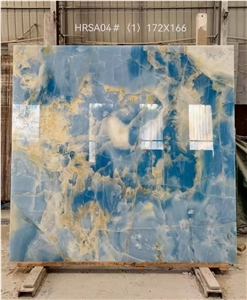 New Stock For Blue Onyx Backlit Slab Floor Tile