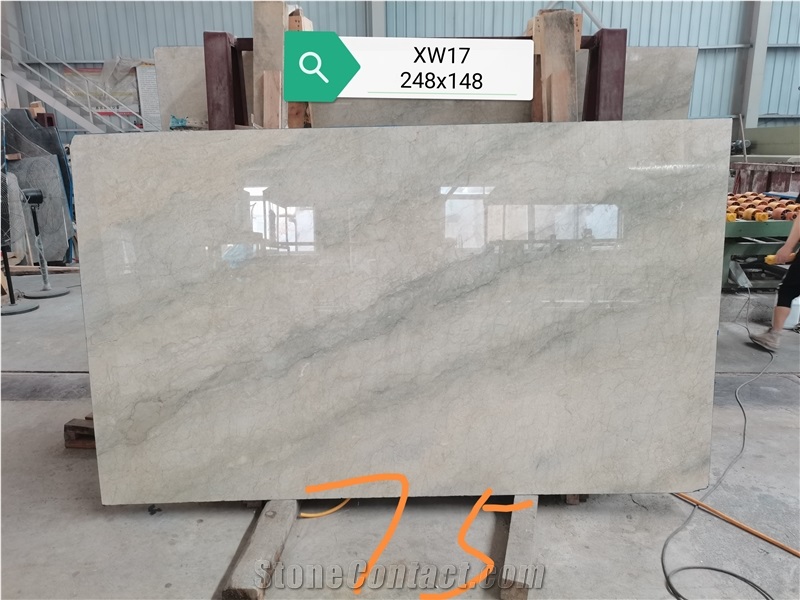 Page Grey Marble Popular Slab With Beige Vein