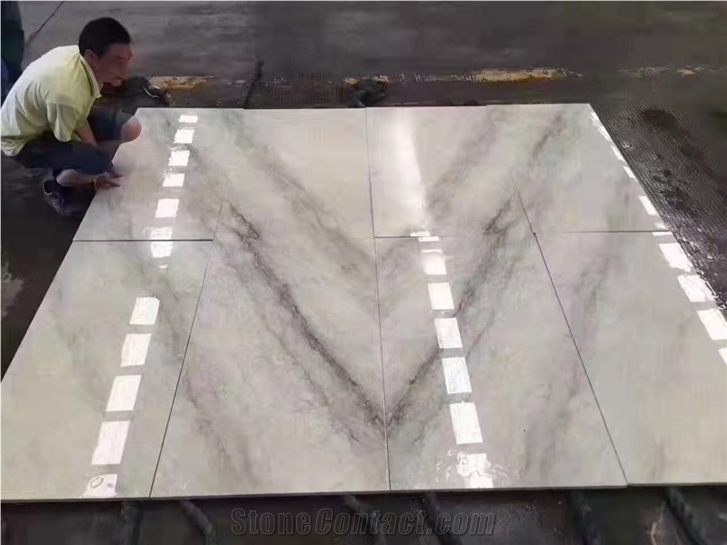 Page Grey Marble Popular Slab With Beige Vein