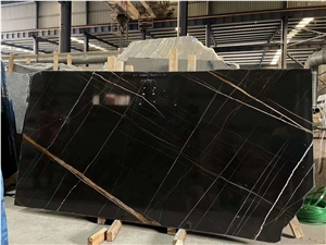 St. Laurent Black Gold Marble Natural Polished Slab Tile