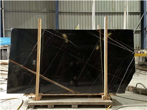 St. Laurent Black Gold Marble Natural Polished Slab Tile
