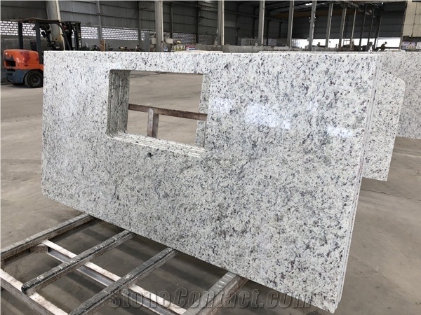 White Rose Granite Polished Kitchen Countertops Island Top