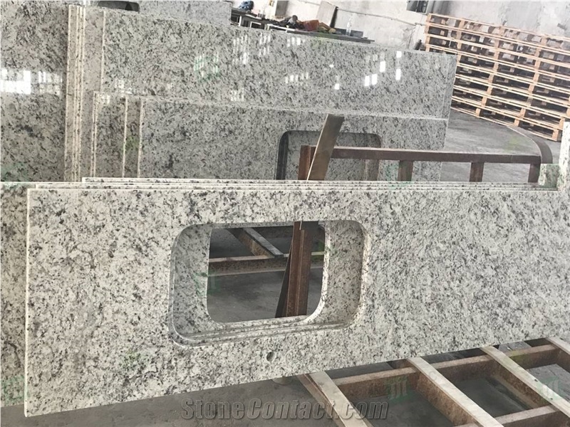White Rose Granite Polished Kitchen Countertops Island Top