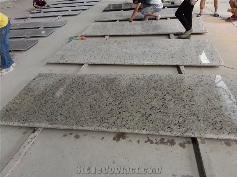 White Rose Granite Polished Kitchen Countertops Island Top