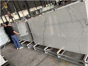 White Calacatta Sintered Stone Slab Wall