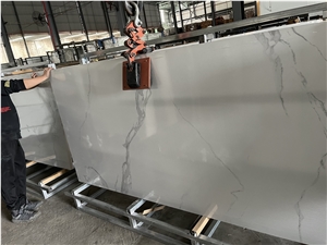 White Calacatta Sintered Stone Slab Wall