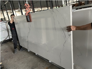White Calacatta Sintered Stone Slab Wall