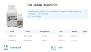C08 Liquid Hardener For Stone Glues, Epoxies