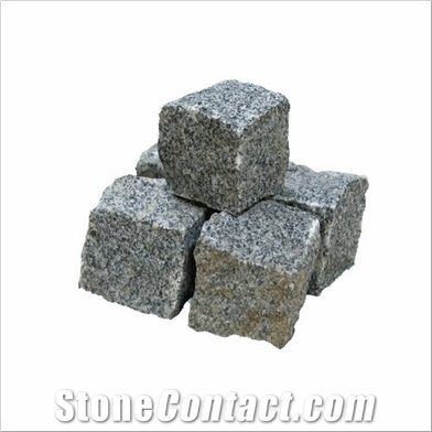 Grey Granite Cube Stone, Cobble Stone