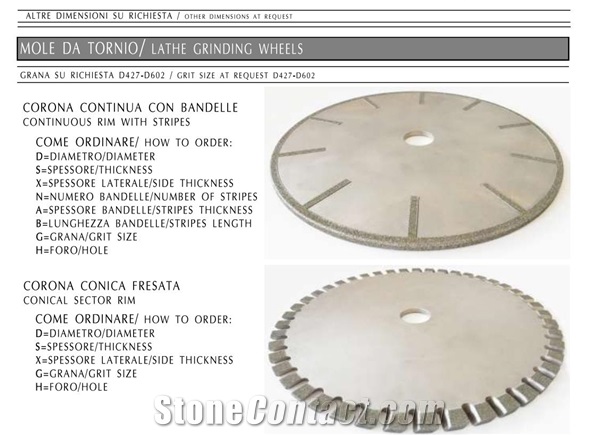 Lathe Grinding Wheels - Continious Rim With Stripes Wheels