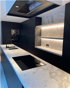 Kitchen Countertop In Volakas Classic Marble