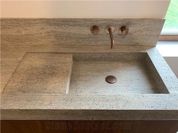 Titanium Travertine Farm Sink- Wash Basin