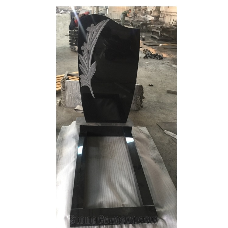 China Cheaper Black Granite Cross Tombstone And Monument