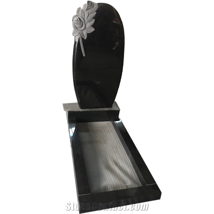 China Cheaper Black Granite Cross Tombstone And Monument
