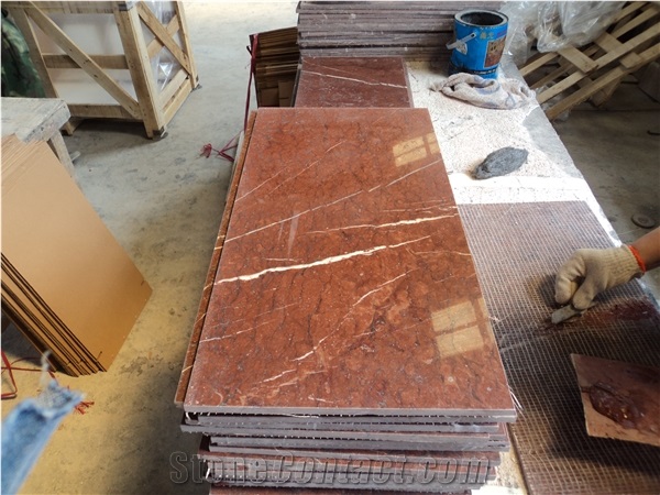 China Factory Price Red Marble Slab Tile
